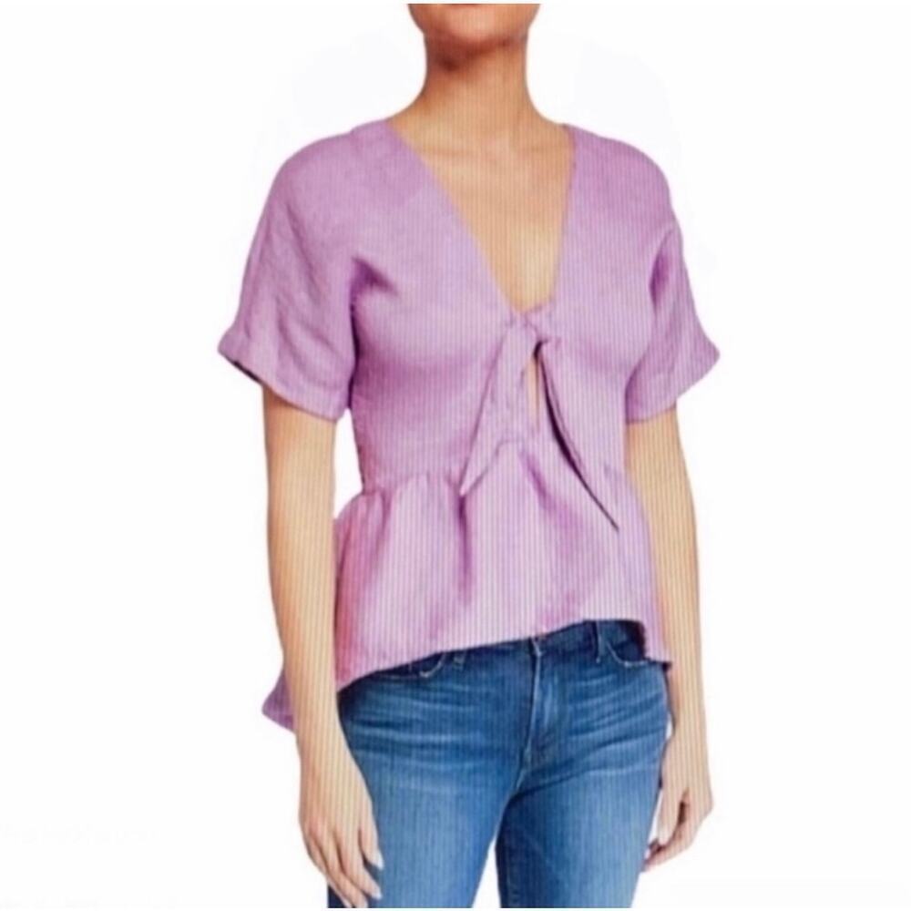 Endless Rose Lavender Crepe Knot Front Top